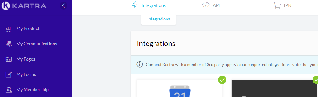 Kartra Memberships Integrations