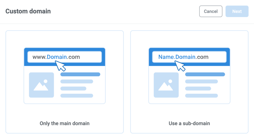 Select a domain connection type